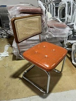 Vente en gros chaise de bureau CESCA de luxe en rotin et bois sans accoudoirs avec dossier en métal pour restaurant, appartement, salle de sport, salle de bain, utilisation dans le parc