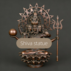 Statua di Shiva Dipinta Economica, Statua in Bronzo, Artigianato e Ornamenti in Metallo, Grandi Sculture da Esterno - Product Image 2