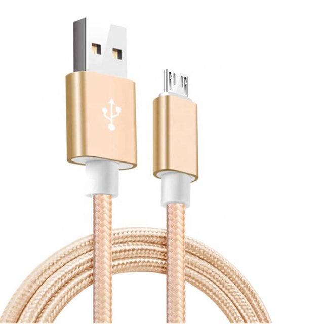 Cantell Factory Android Micro USB Nylon Braided Pure Copper Fast Charging Cable 1m for Computer