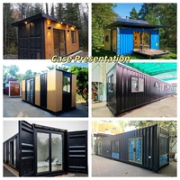 Maison préfabriquée en conteneur maritime de 20 pieds et 40 pieds au design industriel moderne, durable, écologique, résistante au feu, salon