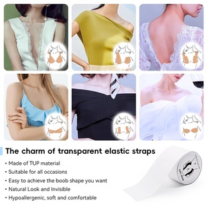 Ruban adhésif pour le buste 5cm*5m Transparent Ruban pour seins Push up Autocollant pour seins Imperméable Multi-usages Pâte pour le buste - Product Image 3