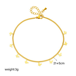 Élégante Chaîne de Cheville Papillon Miniature Plaqué Or en Acier Inoxydable, Chaîne Fine pour Femme, Idéale au Quotidien et en Vacances, Assortie à Tout - Product Image 5