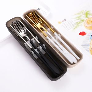 Nuevo Juego de Cubiertos Portátil Ecológico de Acero Inoxidable 304 para Camping, Fiestas y Estudiantes, con Cuchara, Tenedor y Palillos en Caja - Product Image 4