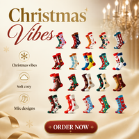 Chaussettes de Noël très vendues, anti-transpiration, anti-frottement, à aiguille unique, toutes saisons, taille unique, en coton