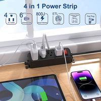 Multiprise 4 prises CA avec protection contre les surtensions et interrupteur, protection contre les surcharges pour la sécurité des meubles, de la maison et du bureau