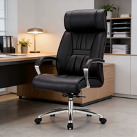 La chaise de direction pivotante réglable en hauteur, confortable et ergonomique, en cuir PU traditionnel, convient aux bureaux à domicile