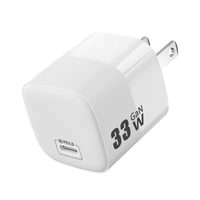 Cargador Justlink PD de 33W GaN con Adaptador USB-A Tipo-C, Enchufe EU/US/UK, Cargador de Pared USB-C con Protección Contra Incendios para iPhone