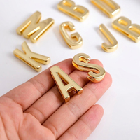 Breloques alphabet coulissantes A-Z, grandes perles initiales pour rubans, écharpes, cravates, ceintures, Letras Metalicas Pasantes