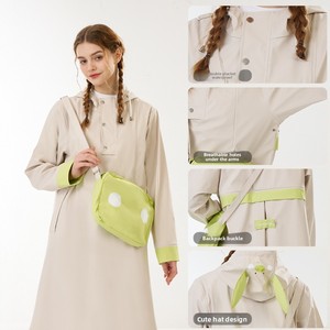 Capuche de pluie longue pour <span class=keywords><strong>scooter</strong></span>/moto, style intégral, pour randonnée en plein air, cyclisme, tendance, mignonne, respirante, coupe-vent, imperméable, en PU - Product Image 3