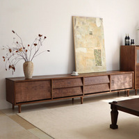 Meubles TV en bois massif, hauts et bas, style rustique/Wabi-sabi, pour salon et chambre