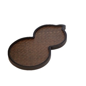 Bamboo Woven Tea Tray Herringbone Pattern Handmade Serving Tray For Tea Set Residential Use - Product Image 5