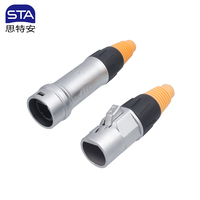 Connecteur de signal Ethernet RJ45 étanche IP67, prise aviation droite, double port, douille à bride métallique, câble réseau 5A