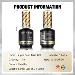 BORN PRETTY <span class=keywords><strong>PRO</strong></span> Nouveauté 16 Options Gel Fonctionnel Transparent Sans HEMA avec FDS (MSDS) OEM 15ml Top Coat et Base Coat Gel Caoutchouc Vernis à Ongles - Product Image 6