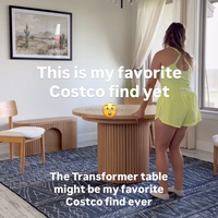 Table à manger pliable et extensible de 46 cm à 300 cm, gain de place, durable, rangement facile pour la maison et les fêtes