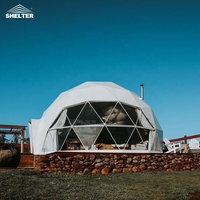 Dôme de tente géodésique de glamping de haute qualité, imperméable et durable, demi-sphère, diamètre 6 m, maison dôme igloo