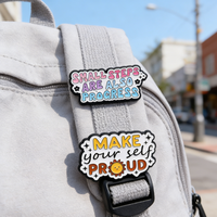 Épingles personnalisées avec citation positive, badges en métal émaillé, design personnalisé, épingles de revers avec citation inspirante pour la motivation des étudiants et les cadeaux