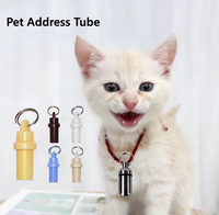 Pawise Vente en gros en acier inoxydable Plastique 3.5cm Pendentif pour chien Tube d'adresse Anti-Perdu Tube d'adresse d'identification pour animaux de compagnie pour chiens chats Petit animal