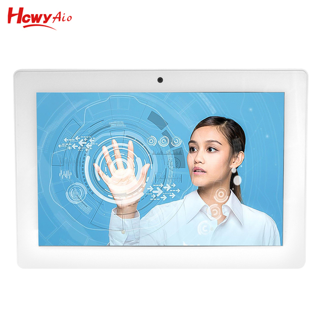 RK3399 4GB+16GB Wall-Mounted Touch Android10 10-Inch IPS Tablet with RJ45 POE MIC White Elevator Use