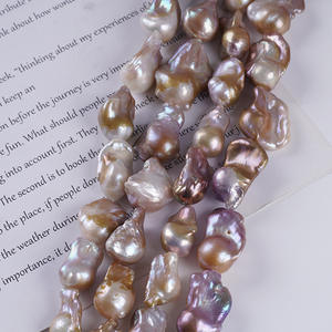 Bracelet en perles d'eau douce fait main de Zhuji, perles naturelles de forme irrégulière, grandes perles de forme pomme de terre, 14-18 mm, vente en gros - Product Image 4