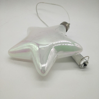 Batterie betriebene LED beleuchtet rosa schillerndes Glas hängen dekorative Weihnachts stern geformte Ornamente Großhandel