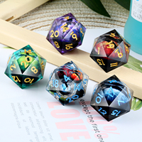 Grand dés D20 de 33 mm en résine, œil de dragon, cœur liquide, dés polyédrique à 20 faces pour D&D, violet