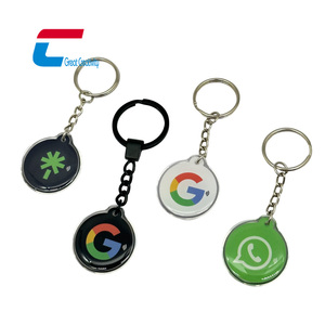 Llavero NFC Personalizado con Logotipo de <span class=keywords><strong>Youtube</strong></span>, Redes Sociales, NTAG213, Llavero NFC con Resina Epoxi - Product Image 2