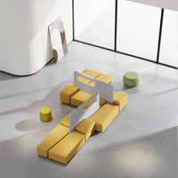 Canapé modulaire commercial à assemblage libre en tissu et cuir PU, idéal pour les espaces publics et les projets de bureaux et halls d'accueil – Vente directe usine
