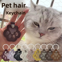 Nouveau porte-clés en cuir avec boucle pour clés de voiture, pendentif patte de chien, pour ranger les poils de chien ou de chat - Style influenceur, cadeau d'affaires