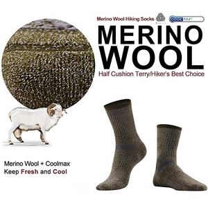 ออกแบบโลโก้ตามสั่ง ผลิตแบบ OEM ถุงเท้ากีฬาผู้ชายสำหรับเดินป่า ขนแกะเมอริโน่ 10%-100% นุ่ม อุ่น ซับแรงกระแทก - Product Image 4