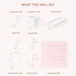 Unité murale en plastique perforée rectangulaire sans perçage, système de rangement mural pour figurines et boîtes mystères - Product Image 2