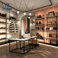 Conception de vitrine pour magasin de vêtements haut de gamme, décoration, design de vente au détail, aménagement intérieur de boutique de vêtements, comptoir en bois pour boutique de vêtements