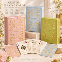 Jeu de cartes de luxe personnalisé et écologique, jeu de poker avec estampage à chaud doré, boîte gaufrée, marque privée, jeu de cartes familial