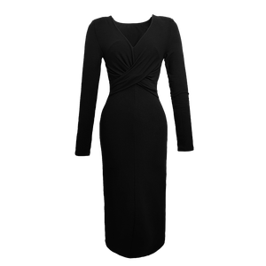 ZYHT 5561 Nuovo Abito Femminile Primaverile con Scollo a V e Vita Intrecciata, Elegante Vestito da Festa Aderente a Lunghezza Media per Donne - Product Image 6