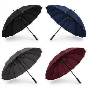 Nouveau design, parapluie manuel droit renforcé coupe-vent 24 baleines, vente en gros - Product Image 1