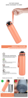 Bouteille d'eau en acier inoxydable 304 avec poignée, revêtement en poudre, placage cuivre, couvercle à ouverture rapide, emballage personnalisé, étui pour bouteille