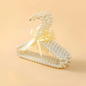Cintres en plastique perlés Y261 avec ruban pour vêtements d'enfants, bébés, animaux domestiques (chiens, chats) et femmes – Petits cintres perlés - Product Image 6