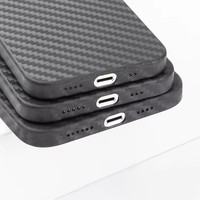 Vente en gros d'usine, étui de téléphone en fibre de carbone PP, Twinscase iphone, étuis de téléphone souples au toucher