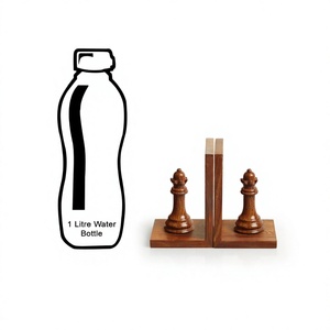 Brown Wooden Bookends for Home <b>Decor</b> Book Ends for Table Shelf Book Holder Stand Book Stopper Desk Office <b>Bookshelf</b> Organizer - Product Image 4