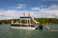 Bateau de luxe double decker ponton party avec moteur et remorque