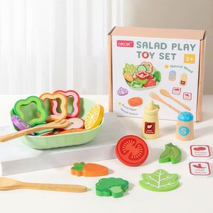Jouets d'imitation pour tout-petits : Ensemble de salade fraîche en blocs de bois pour développer les compétences sociales et l'imagination - Product Image 6