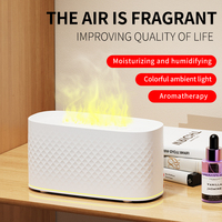 Diffuseur d'arômes d'ambiance 160 ml, humidificateur ultrasonique à flamme LED, alimenté par USB, pour la maison, l'hôtel et la chambre à coucher
