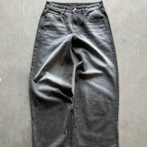 कस्टम ढीले पुरुषों की डेनिम पैंट निर्माता विंटेज ओवरसाइज वॉश जींस उच्च गुणवत्ता वाली स्ट्रीटवियर बैगी डेनिम जींस - Product Image 5