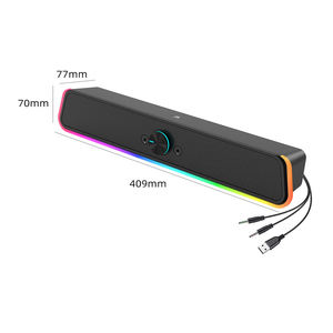 Barre de son gaming pour PC de bureau, alimentée par USB 2.0, 6W, avec éclairage LED RGB, haut-parleur gaming filaire, économique et très vendue - Product Image 2