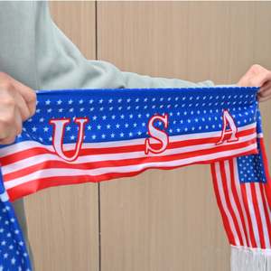 Écharpe de supporter sportive en tissu satiné et élasthanne, personnalisée avec drapeau national, pour usage extérieur, vente en gros - Product Image 3