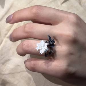 Đen Trắng Mandala Rối Loạn Lưỡng Cực Nhẫn Hợp Kim Đồng Đen Súng Mạ Pháp Hoa Đơn Giản Hip Hop Vintage Nhẫn Unisex - Product Image 3