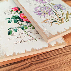 <span class=keywords><strong>Shabby</strong></span> שיק רוז agapanthus עץ קיר תפאורה מלבני decoupage אמנות בסגנון דקו קיר דסל במצוקה קצוות מטבח חתונה - Product Image 3