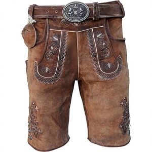 Nouveau design élégant, Lederhosen bavarois pour hommes, en cuir suédé véritable, respirant, short, tenue allemande, vêtements Trachten. - Product Image 1