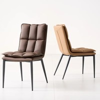 Chaise de luxe à dossier haut avec coussin épais rembourré, support ergonomique, pieds en métal robustes pour la maison, le restaurant, l'hôtel, usage commercial