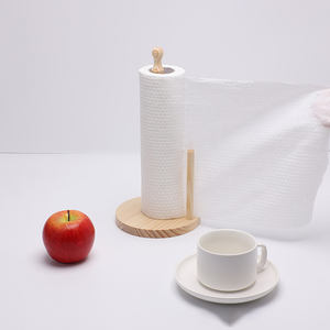 Porte-serviettes en bois pour cuisine avec installation <span class=keywords><strong>sans</strong></span> perçage, support de rangement vertical pour rouleaux de papier et serviettes - Product Image 1