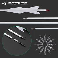Flèches en carbone mixte OD 7,8 mm 30 pouces avec plumes de dinde de 5 pouces et pointes à visser remplaçables pour tir à l'arc, chasse et tir sportif
